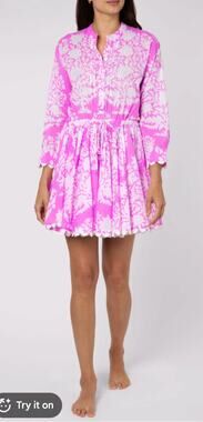 Juliet Dunn loral Cotton Mini Dress size 2 (fits 6/8)